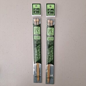 Clover Takumi Bamboo Double Point Knitting Needles 9" No. 4, 3.5mm, Set of 2